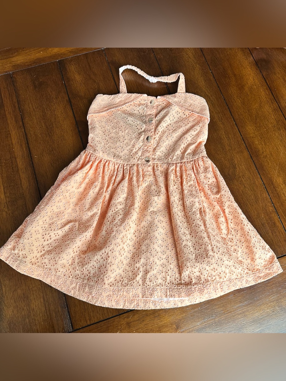 Kate Quinn Peach Halter Eyelet Dress | Size 3T
